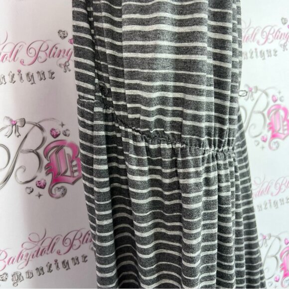 Love Stitch dress strapless maxi long style flowy grey and White Striped Skirt - Picture 5 of 9